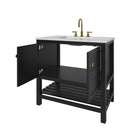 Nearmé Dallas 35.5 Inch Bathroom Vanity in Black- Cabinet Only