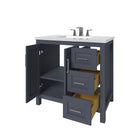Kennesaw 35.5 inch Bathroom Vanity in Charcoal- Cabinet Only