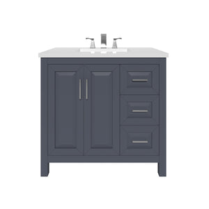 Kennesaw 35.5 inch Bathroom Vanity in Charcoal- Cabinet Only