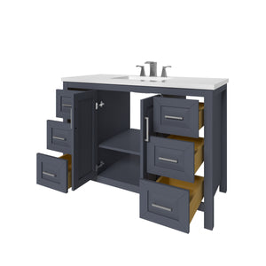 Kennesaw 47.5 inch Bathroom Vanity in Charcoal- Cabinet Only