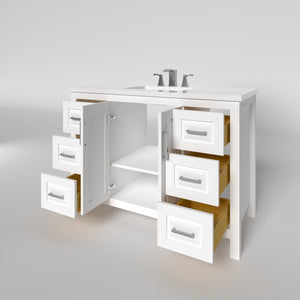 Kennesaw 47.5 inch Bathroom Vanity in White- Cabinet Only