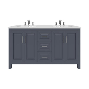 Kennesaw 59.5 inch Double Bathroom Vanity in Charcoal- Cabinet Only