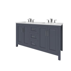 Kennesaw 59.5 inch Double Bathroom Vanity in Charcoal- Cabinet Only