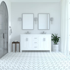 Kennesaw 59.5 inch Double Bathroom Vanity in White- Cabinet Only