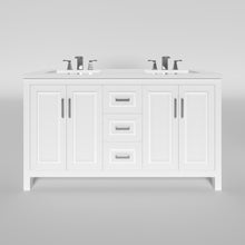 Load image into Gallery viewer, Kennesaw 59.5 inch Double Bathroom Vanity in White- Cabinet Only