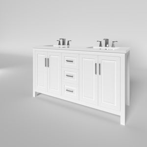 Kennesaw 59.5 inch Double Bathroom Vanity in White- Cabinet Only