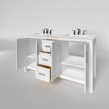 Load image into Gallery viewer, Kennesaw 59.5 inch Double Bathroom Vanity in White- Cabinet Only