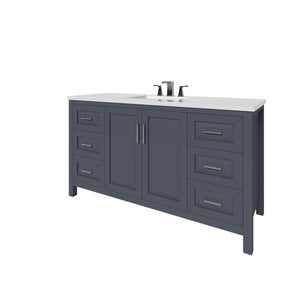 Kennesaw 59.5 inch Single Bathroom Vanity in Charcoal- Cabinet Only