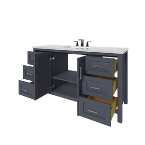 Kennesaw 59.5 inch Single Bathroom Vanity in Charcoal- Cabinet Only