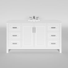 Load image into Gallery viewer, Kennesaw 59.5 inch Single Bathroom Vanity in White- Cabinet Only