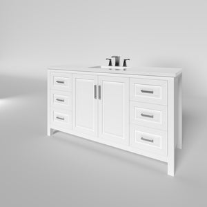 Kennesaw 59.5 inch Single Bathroom Vanity in White- Cabinet Only