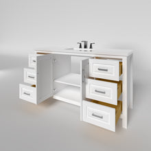 Load image into Gallery viewer, Kennesaw 59.5 inch Single Bathroom Vanity in White- Cabinet Only