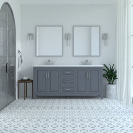 Kennesaw 71.5 inch Double Bathroom Vanity in Charcoal- Cabinet Only
