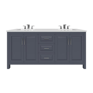 Kennesaw 71.5 inch Double Bathroom Vanity in Charcoal- Cabinet Only
