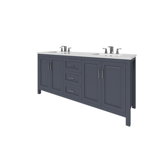 Kennesaw 71.5 inch Double Bathroom Vanity in Charcoal- Cabinet Only