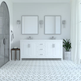 Kennesaw 71.5 inch Double Bathroom Vanity in White- Cabinet Only