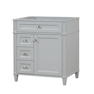 Kensington 30 Left in Solid Wood Vanity in Metal Gray - Cabinet Only Ethan Roth