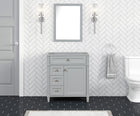 Kensington 29.5 Left in All Wood Vanity in Metal Gray - Cabinet Only ER VANITIES