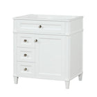 Kensington 29.5 Left Drawers in All Wood Vanity in Bright White - Cabinet Only ER VANITIES
