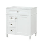 Kensington 30 Left Drawers in Solid Wood Vanity in Bright White - Cabinet Only Ethan Roth