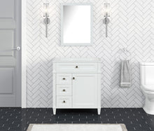 Load image into Gallery viewer, Kensington 29.5 Left Drawers in All Wood Vanity in Bright White - Cabinet Only ER VANITIES
