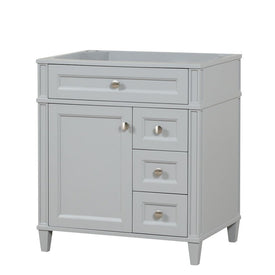 Kensington 30 Right in Solid Wood Vanity in Metal Gray - Cabinet Only Ethan Roth
