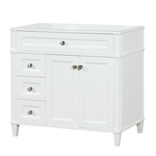Load image into Gallery viewer, Kensington 35.5 Left Drawers in All Wood Vanity in Bright White - Cabinet Only ER VANITIES