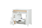 Kensington 36 Left Drawers in Solid Wood Vanity in Bright White - Cabinet Only Ethan Roth