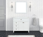 Kensington 35.5 Left Drawers in All Wood Vanity in Bright White - Cabinet Only ER VANITIES