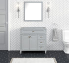 Kensington 35.5 Right in All Wood Vanity in Metal Gray - Cabinet Only ER VANITIES