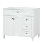 Kensington 36 Right Drawers in Solid Wood Vanity in Bright White - Cabinet Only Ethan Roth