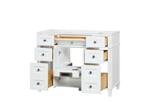 Kensington 42 in Solid Wood Vanity in Bright White - Cabinet Only Ethan Roth