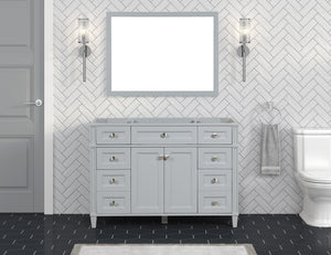 Kensington 48 in Solid Wood Vanity in Metal Gray - Cabinet Only Ethan Roth