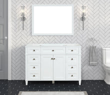 Load image into Gallery viewer, Kensington 48 in Solid Wood Vanity in Bright White - Cabinet Only Ethan Roth