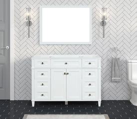Kensington 48 in Solid Wood Vanity in Bright White - Cabinet Only Ethan Roth