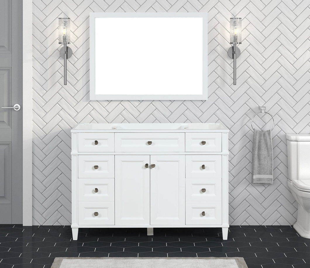 Kensington 48 in Solid Wood Vanity in Bright White - Cabinet Only Ethan Roth