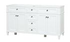 Kensington 60 Double in Solid Wood Vanity in Bright White - Cabinet Only Ethan Roth