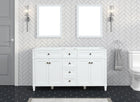 Kensington 60 Double in Solid Wood Vanity in Bright White - Cabinet Only Ethan Roth
