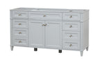 Kensington 59.5 Single in All Wood Vanity in Metal Gray - Cabinet Only ER VANITIES