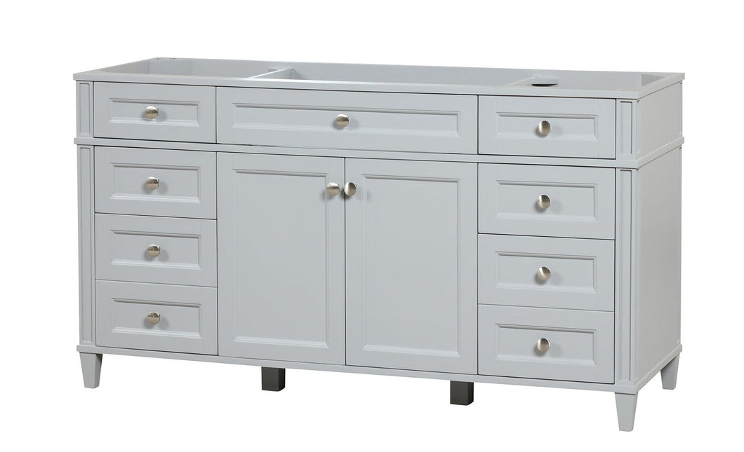 Kensington 60 Single in Solid Wood Vanity in Metal Gray - Cabinet Only Ethan Roth