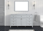 Kensington 60 Single in Solid Wood Vanity in Metal Gray - Cabinet Only Ethan Roth