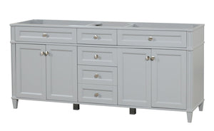 Kensington 72 in Solid Wood Vanity in Metal Gray - Cabinet Only Ethan Roth
