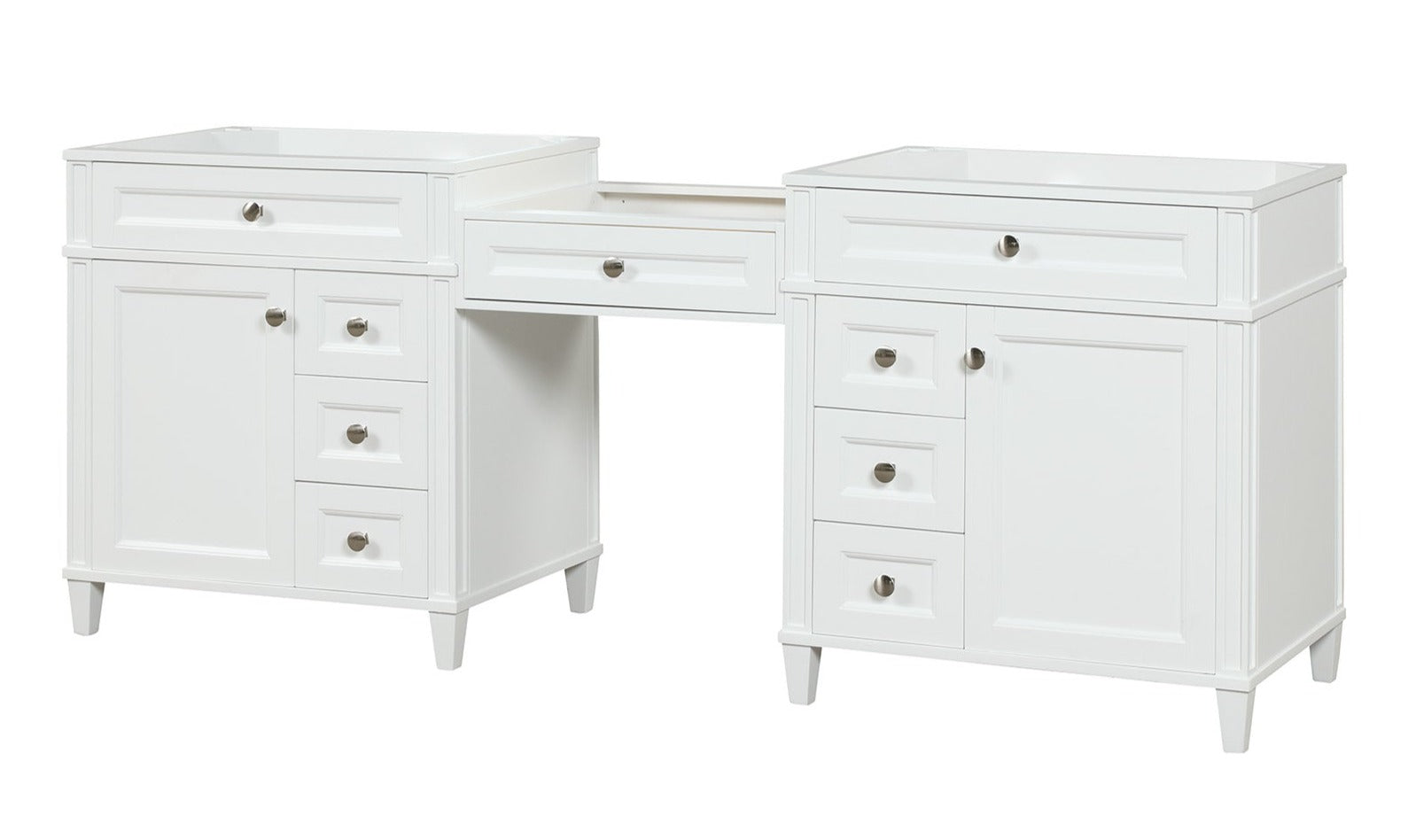 Kensington 84 inch All Wood Vanity in White - Cabinet Only