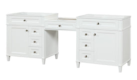 Kensington 84 in All Wood Vanity in White - Cabinet Only ER VANITIES