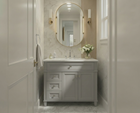 Kensington 35.5 Left in All Wood Vanity in Metal Gray - Cabinet Only