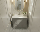 Kensington 35.5 Left in All Wood Vanity in Metal Gray - Cabinet Only SFD
