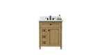 Kensington 29.5 Left Drawers in All Wood Vanity in Desert Oak - Cabinet Only