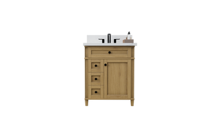 Kensington 29.5 Left Drawers in All Wood Vanity in Desert Oak - Cabinet Only