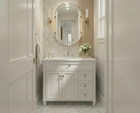 Kensington 35.5 Right Drawers in All Wood Vanity in Bright White - Cabinet Only
