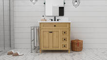 Load image into Gallery viewer, Kensington 35.5 Right Drawers in All Wood Vanity in Desert Oak - Cabinet Only